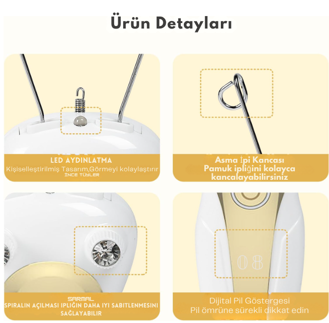 Yüz İpi Epilasyon Cihazı – Otomatik Yüz Tüyü Alma Makinesi, Ağrısız ve Hassas Epilasyon (USB Şarjlı)