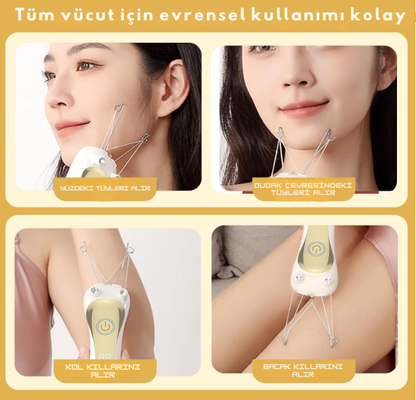 Yüz İpi Epilasyon Cihazı – Otomatik Yüz Tüyü Alma Makinesi, Ağrısız ve Hassas Epilasyon (USB Şarjlı)