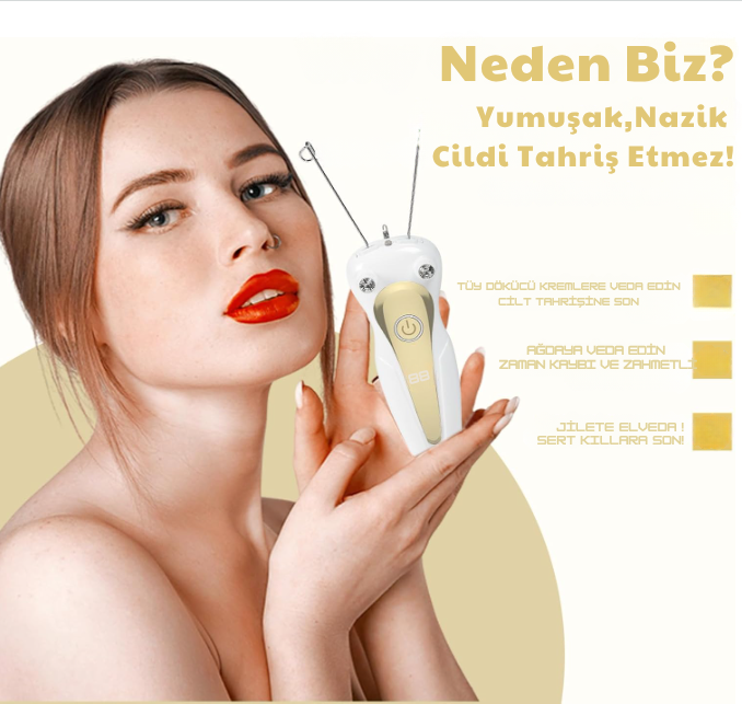Yüz İpi Epilasyon Cihazı – Otomatik Yüz Tüyü Alma Makinesi, Ağrısız ve Hassas Epilasyon (USB Şarjlı)